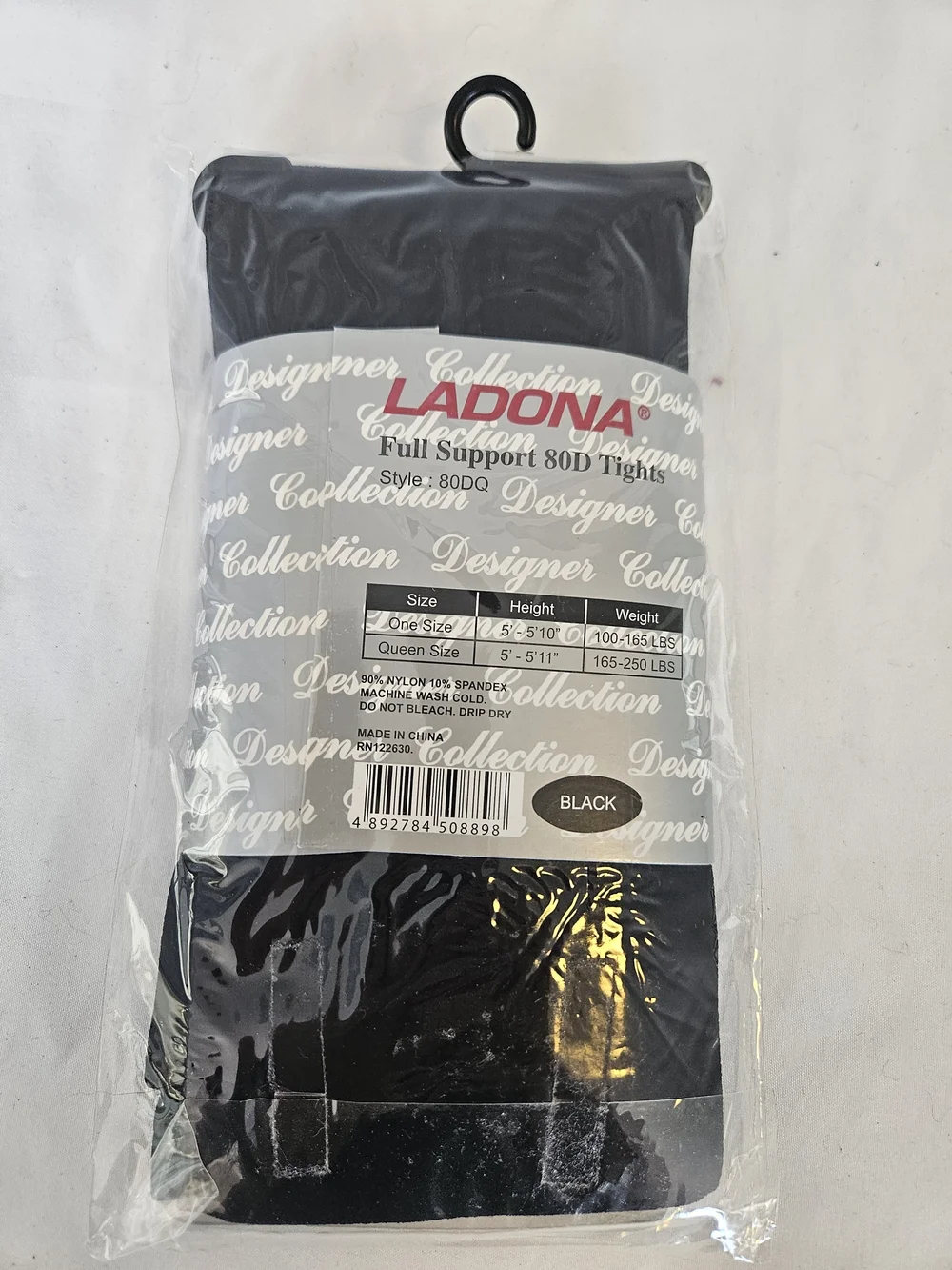 Ladona Footless Microfiber Tights in Black - Queen Size